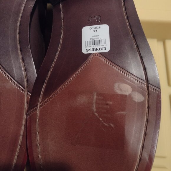 Mens Express brown leather dress shoes size 8.5m in good condition - Picture 2 of 9
